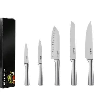 Paslanmaz Çelik Bıçak Seti, 5 Parça, Standlı