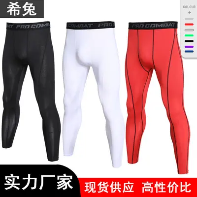 Men's long pants sports fitness quick-dry training basketball running athletics compression moisture-wicking high elastic tight leggings