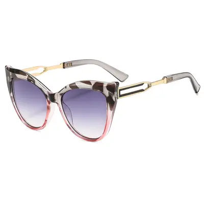Gradient Cat-Eye Sunglasses, Retro Oversized Frame - 8