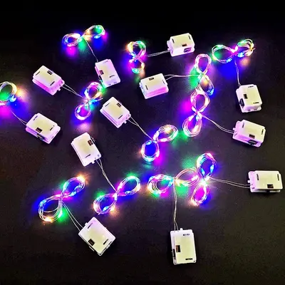 Kupferdraht-Lichterkette, Kupferdraht-LED-Lichterkette, Batteriebetriebene Lichterkette mit Knopfschalter, Handwerk-Lichterkette, Indoor-Lichterkette, blinkende Lichter