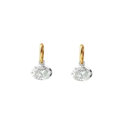 Silver earrings, S925 plated 18K gold