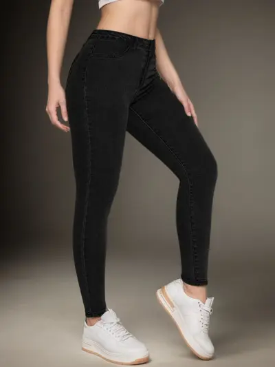 Women's Slim Pencil Jeans, Stretch Denim, High Waist