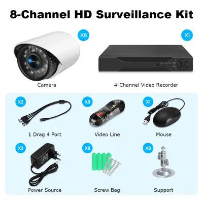 CCTV security kit, 8 or 16 channel AHD DVR system - 3
