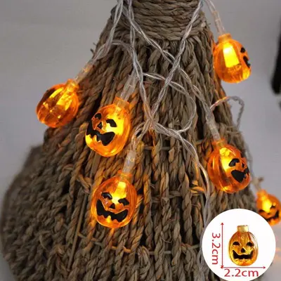 LED Halloween Light String with Pumpkin and Ghost Decor, Party Decoration - 7