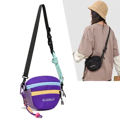 Cross-border Shoulder Bags Women's Dopamine Color Block Crossbody Bag Single Shoulder Outdoor Sports Chest Bag Men's Small Sling Bag
