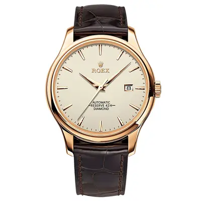 2026 New Model RQEX Luxury Men's Watch Automatic Mechanical Watch Hollow Design Genuine Leather Diamond-Studded Wristwatch
