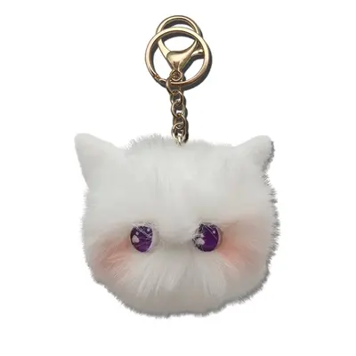 Hot selling in stock cat plush toy keychain long-haired multicolor optional bag keychain clothing accessory.