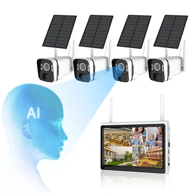 Güneş enerjili kamera seti 10 inç ekran full renkli
