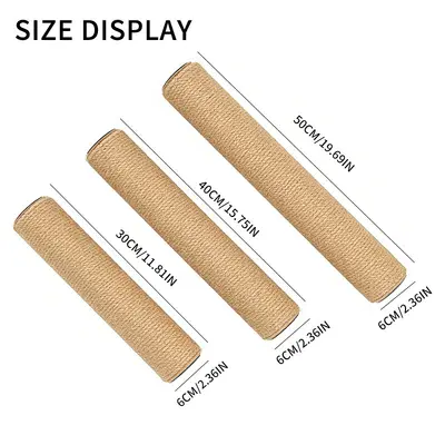 Sisal Rope Cat Scratching Post, Tall Floor-to-Ceiling, Durable Cat Teaser Wand - 7