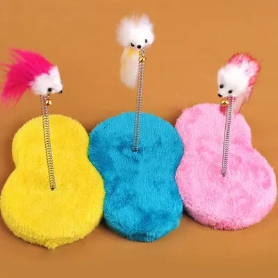 Spring Feather Mouse Cat Scratcher with Teaser Toy - 3