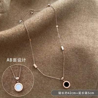 Titanium steel women's necklace, lightweight fade-resistant - 9