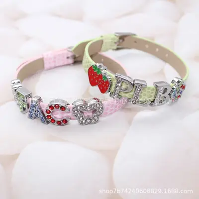 DIY 8mm PU leather wristband, slide charm compatible