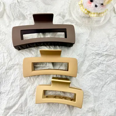 Extra Large Matte Grip Claw Clip, Back of Head Square Shark Clip, Hair Clip for Thick Hair, Women's Premium Hair Accessory
