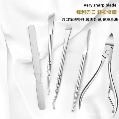 Factory Direct Sale Professional Pedicure Knife Foot Grinding Tool Dead Skin Remover Fork Callus Pedicure Home Nail Groove Scraper Set