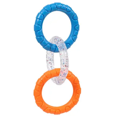Pet Three-Ring Chew Toy, Bite-Resistant TRP Rubber, for Large Dogs - 8