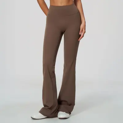 Yogahose mit hohem Bund, gebürstet, Schlaghose mit weitem Bein, Modell 5061 - 8