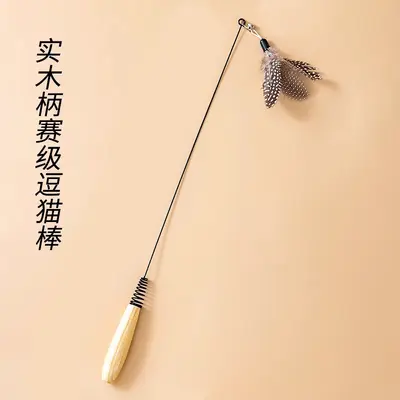 Cat Teaser Wand with Flying Insect Feather Replacement Head - 7