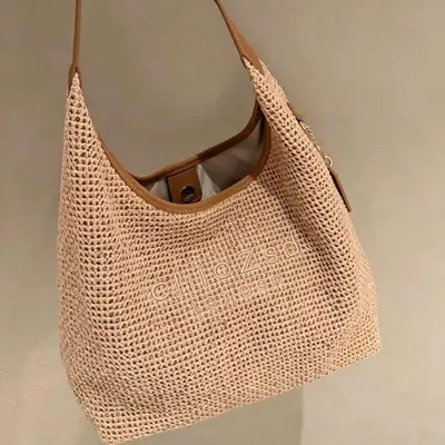 Women's Woven Tote Bag, Large Capacity, Underarm Style - 2