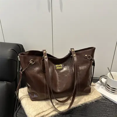 Women's Large Retro Tote Bag, Minimalist Design - 8