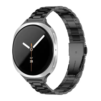 Metal Watch Band for Samsung Galaxy Watch 9 and Watch 8, Slim Three-Bead Stainless Steel