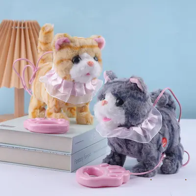 Electric Plush Cat Toy That Meows, Walks and Mimics Speech - 3
