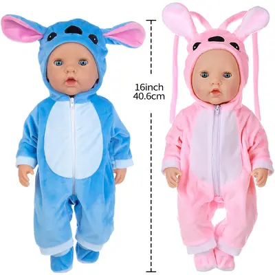 18 inch American Girl doll clothes, cartoon animal jumpsuit doll outfit, BJD clothing accessories
