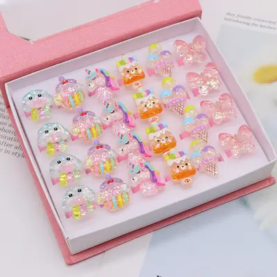 Children's Princess Rings Set for Girls, 24 Pieces in Box - 10