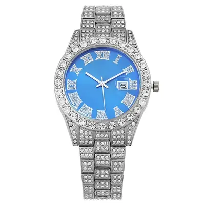 Herren-Quarzuhr mit quadratischem Zifferblatt und Strass - 8