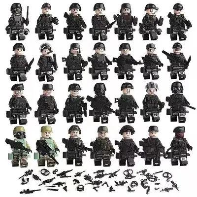 Building blocks with military and SWAT police minifigures - 9