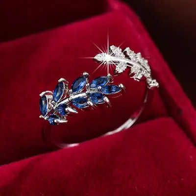 Beliebte, meistverkaufte, schlichte, modische und kreative Blatt- und Weizenähren-Design, elegant, leicht und luxuriös, vielseitiger offener Ring für den täglichen Gebrauch