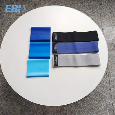 Pilates Resistance Band Set, Heavy-Duty, Blue Gradient - 11