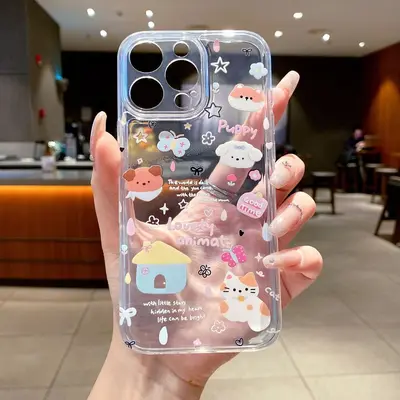 Uzay temalı ince delikli çizgi film köpekli telefon kılıfı, iPhone 16 için uygun, yeni tam koruyucu kılıf, iPhone 11 ve 15 Pro için. - 2