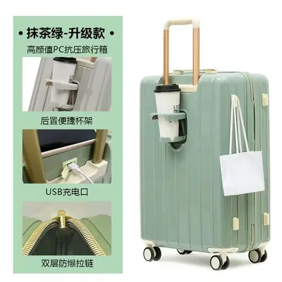 Women's Student Trolley Suitcase with Combination Lock, Durable Travel Case - 4