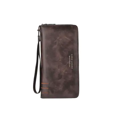 Long Men's Wallet with Zipper Coin Pocket and Phone Bag - 8