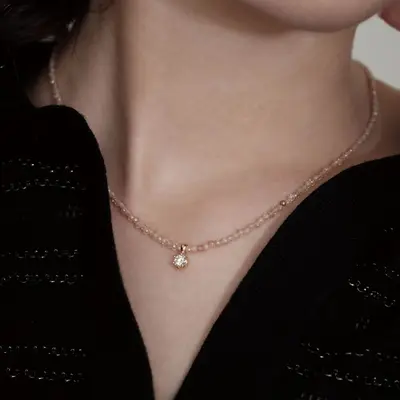 Kolye, Sanswood, gümüş, zirkon ve moissanite