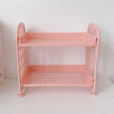 New ins cosmetic jewelry double-layer foldable storage shelf simple home desktop bathroom storage rack storage shelf - 6