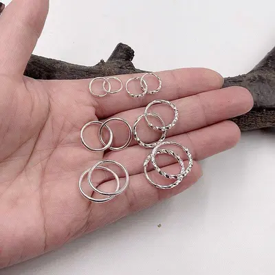 kadınlar için s999 ayar gümüş küpeler, retro mini zarif, basit küçük küpeler, kulak deliği bakımı kulak kemik halkaları, gümüş küpeler - 3