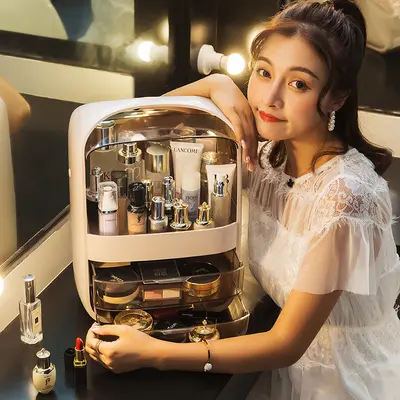 Makeup-Organizer großes Fassungsvermögen Staubschutz Schminktisch
