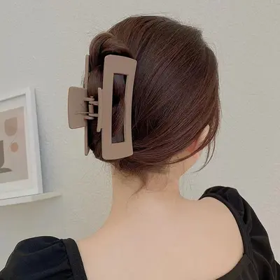 Oversized frosted hair clip women's hair clip square hair clip back of head hair accessories shark clip wholesale - 4