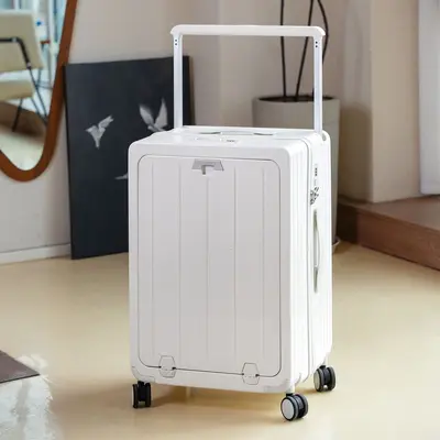 20 Inch Front-Opening Women's Boarding Suitcase with Combination Lock - 7