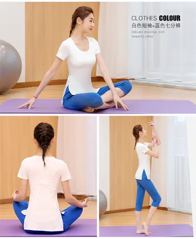 Women's Modal Yoga Set, Short Sleeve and Capri Pants, Plus Size - 7