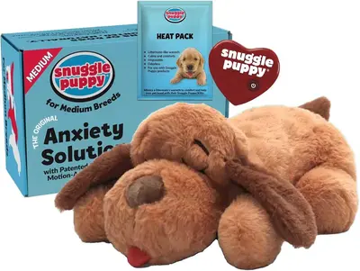 Snuggle 小狗心跳玩具,镇静舒适,中等品种 - 饼干 | 安抚心跳玩具