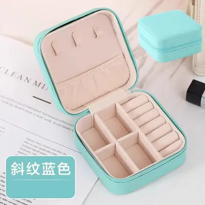 Taşınabilir Mini Takı Kutusu Saklama Kutusu PU Kolye Küpe Küpe Çıtçıt Yüzük Mücevher Kutusu Aksesuar Kutusu Toptan - 8