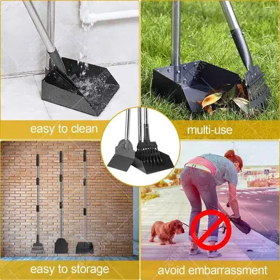 Pet Poop Scooper Stainless Steel Pooper Scooper Set Outdoor Cleaning Amazon Cross-Border Bestseller