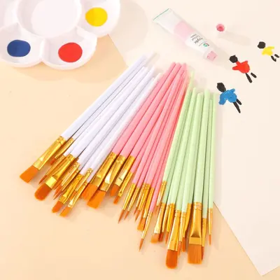 10-Piece Nylon Hair Oil Paint Brush Set