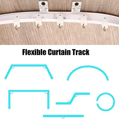 Bendable Curved Curtain Track, 1-5 Meters, Accessories Included
