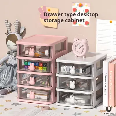 Transparent desk storage box, mini drawer type