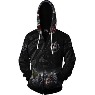 Erkek kapüşonlu sweatshirt, 3D dijital baskılı - 7