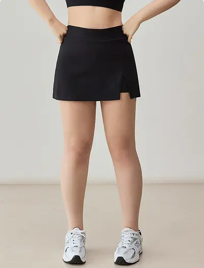 Women's High Waist Tennis Skirt with Shorts Yoga Sports Skirt Set