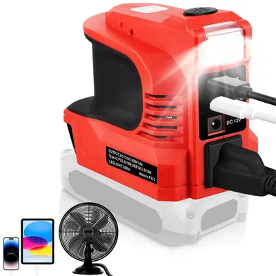 Inverter Converter 220W 18V, Lithium Battery, DC/USB/AC Output, EU and US Sockets - 9